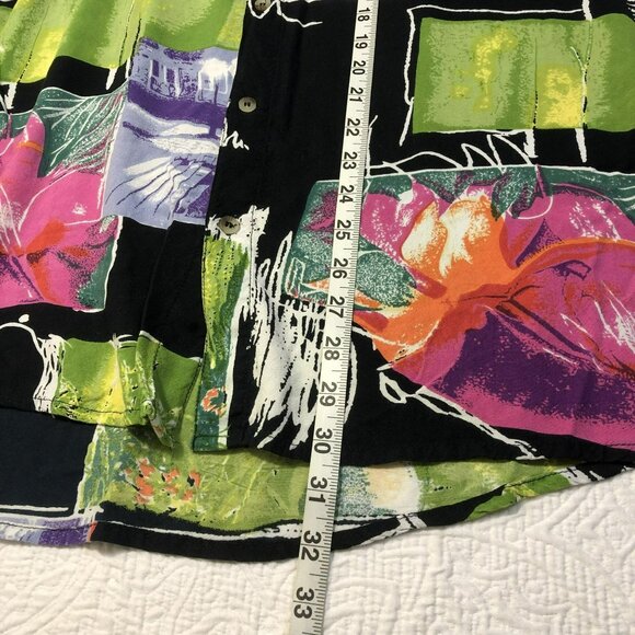 Rollas Shirt Vintage-Inspired Abstract Floral Button-Up Size M Casual Top - Picture 10 of 10
